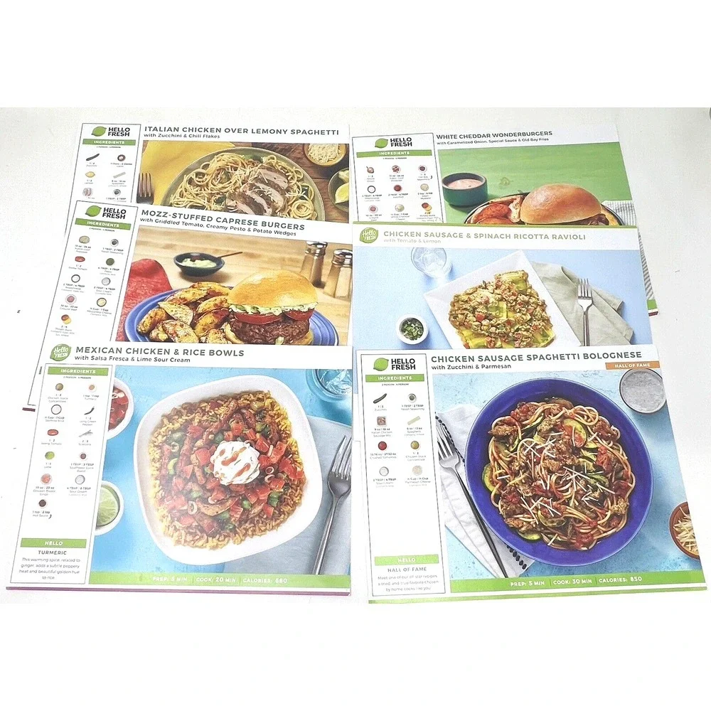 Hello Fresh Recipe Cards Lot Of 14 Assorted Recipes‎ Chicken Pork Beef Cooking